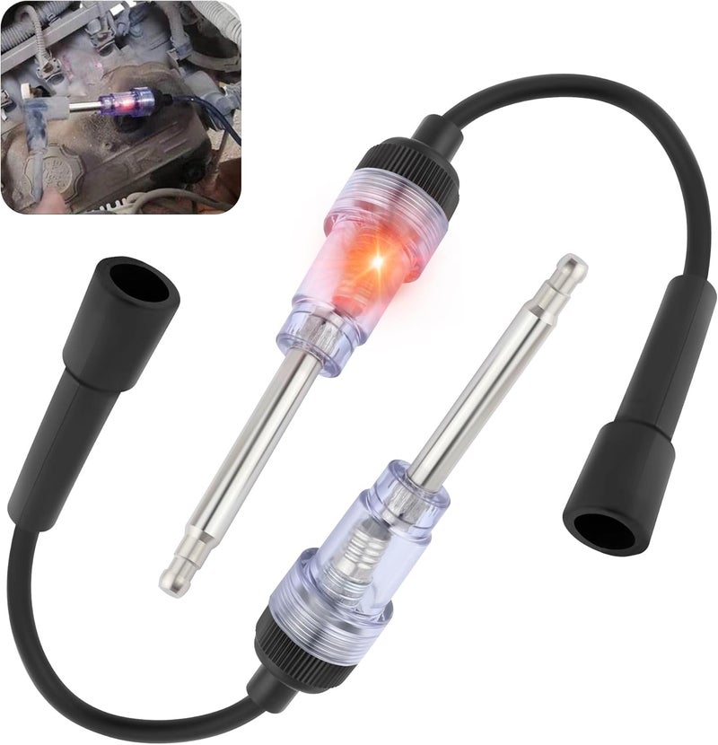 Stacool Spark Plug Tester with Indicator Lights,Spark Tester Small Engine for Check Ignition System,Universal Ignition Coil Tester Tool Car Accessories for Cars,Motorcycle,Lawn Mower (2PCS) - Image 1